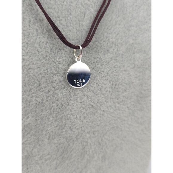 Sterling Silver TOUS Teddy Bear Pendant Necklace 'Make a Wish' On Cord - Picture 3 of 6